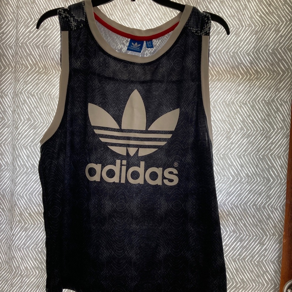 Adidas Originals Men’s Black and Gray Tank Top Size Small